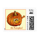 Hi Pumpkin Small Postage Square Stamps by zooogle Hi Pumpkin Small Postage Square Stamps