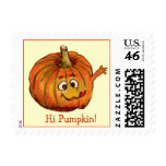 Hi Pumpkin Small Postage Square Stamps