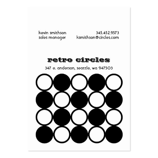 Hi Retro Circles Chubby Business Cards (back side)