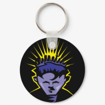 Hi-Tech Brain - Technology of the Future Keychain by briwanderz Hi-Tech Brain - Technology of the Future Keychain