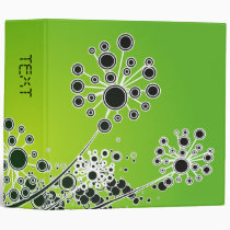 Hi Tech Flower On Lime Green Background 3 Ring Binders