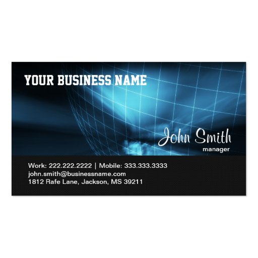 Hi-tech Global Company business card (front side)