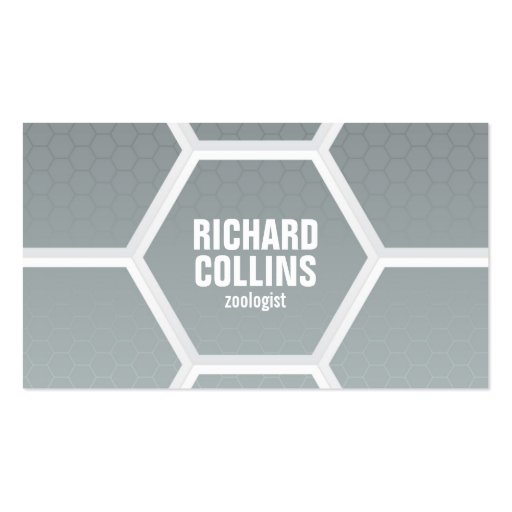 Hi-Tech Honeycomb Pattern - Gray Business Card (front side)