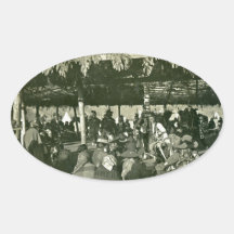Hi-yi Hi-yi Flathead Native American War Dance Oval Sticker