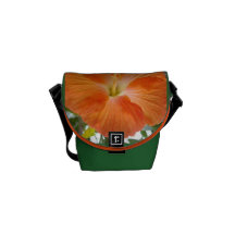 Hibisco feliz y flores tropicales bolsa de mensajeria 