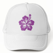 hibiscus aloha flower trucker hat
