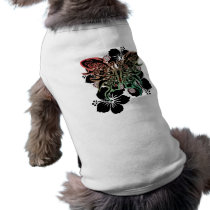 hibiscus, butterfly, flower, art, illustration, graphic, design, cool, surfer, surfing, rock, street, tribal, tattoo, nature, animal, hawaii, beach, animals, [[missing key: type_petshir]] with custom graphic design