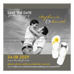 Hibiscus Beach Wedding Flip Flops Save The Date Custom Invite
