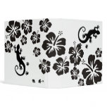 hibiscus blooms in black with Geckos binders