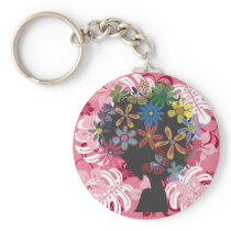 Hibiscus×Bomber Head Key Chains