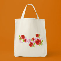 hibiscus breeze grocery tote bags by CelestialDreams hibiscus breeze grocery tote bags
