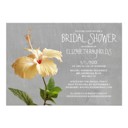 Hibiscus Bridal Shower Invitations