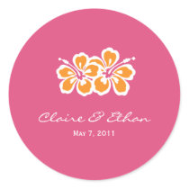 Hibiscus Delight Favor Stickers - Azalea -