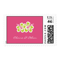 Hibiscus Delight Wedding Postage Stamp - Azalea -