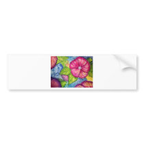Hibiscus Fantasy Watercolor bumper stickers