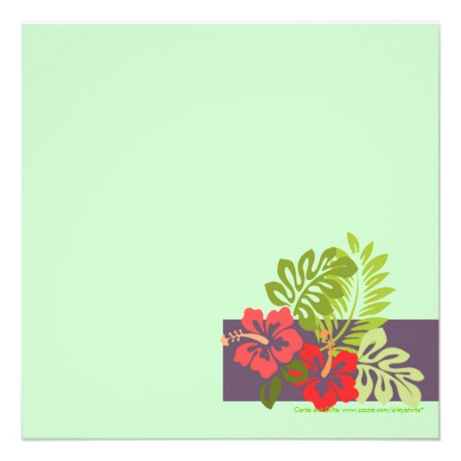 Hibiscus Floral Tropical Wedding Engagement Party Invitation