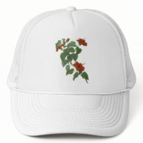 Hibiscus Flower Botanical Drawing Trucker Hats