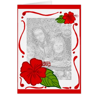 Hibiscus flower frame greeting cards by marcya7