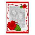Hibiscus flower frame cards