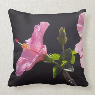 Hibiscus Flower in Profile Pillow