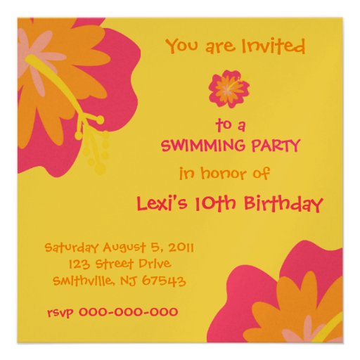Hibiscus Flower Invitation