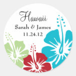Hibiscus Flower Monogram Wedding stickers