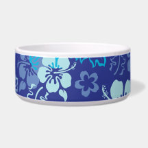 Hibiscus Flower Pattern Dog Pet Bowl
