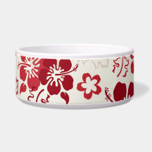 Hibiscus Flower Pattern Dog Pet Bowl Dog Bowls