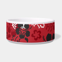 Hibiscus Flower Pattern Dog Pet Bowl Dog Bowl