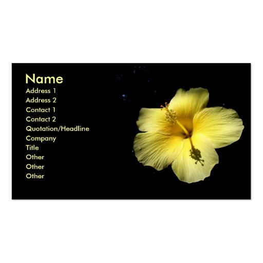Hibiscus Flower Plant Business Profile Card Photo Business Card Template (front side)