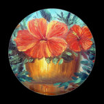 Hibiscus Flower Pot Art magnets