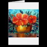 Hibiscus Flower Pot Art cards