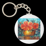 Hibiscus Flower Pot Art keychains