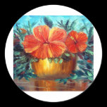Hibiscus Flower Pot Art stickers