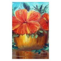 Hibiscus Flower Pot Art Stationery Paper