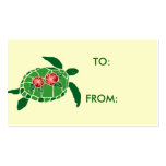 Hibiscus flower sea turtle gift tag