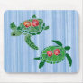 Hibiscus flower sea turtle mouse pad