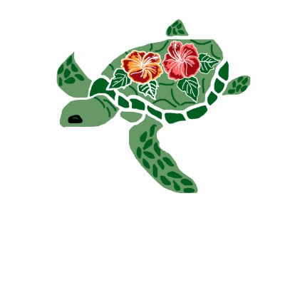 Hibiscus flower sea turtle shirt by marcya7