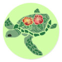 Hibiscus flower sea turtle stickers by marcya7 Hibiscus flower sea turtle stickers
