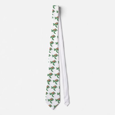 Hibiscus flower sea turtle  tie by marcya7