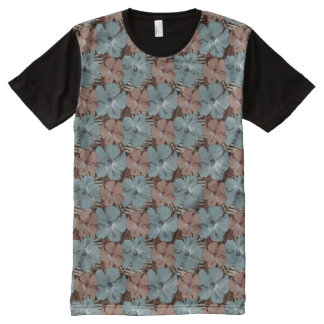 neutral hibiscus flowers colors shirt