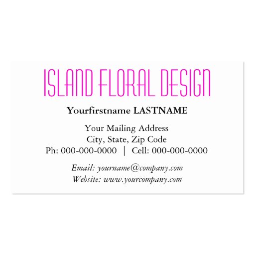hibiscus garden business cards (back side)