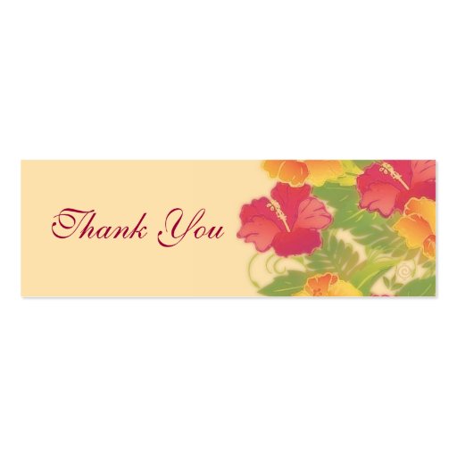 hibiscus garden ~ thank you gift tag business cards (front side)