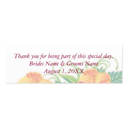 hibiscus garden ~ thank you gift tag business cards (back side)