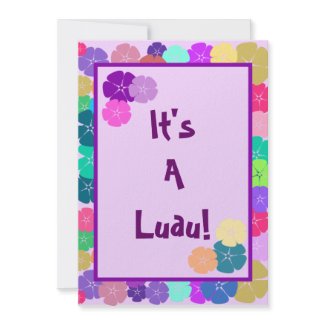 Hibiscus Hawaiian Luau Party Invitations invitation