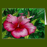 Hibiscus Hummingbird Card