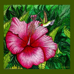 Hibiscus Hummingbird Print