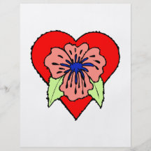 hibiscus in heart graphic love design flyer