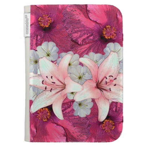 Hibiscus,lilies and cherry blossoms kindle cover