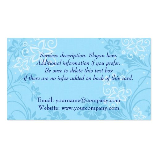 hibiscus motif.blue ~ bc business cards (back side)